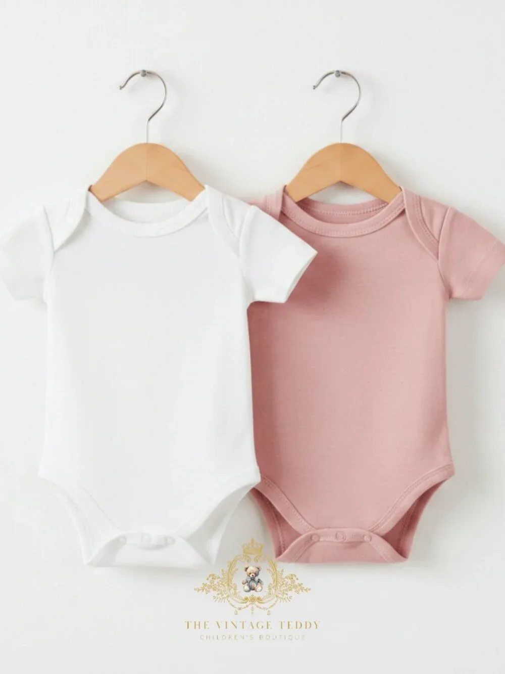NWT Cute Girls Baby Onesies Short Sleeve One-Piece Blue Grey 2-Piece Set 9-12M